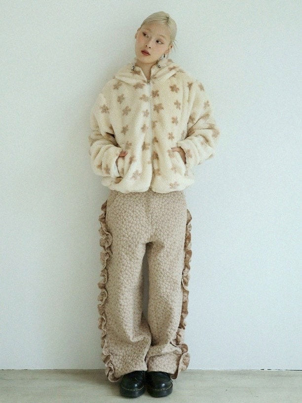 12/21 20:00 発売【Uglyshadow】FLOWER FUR JUMPER