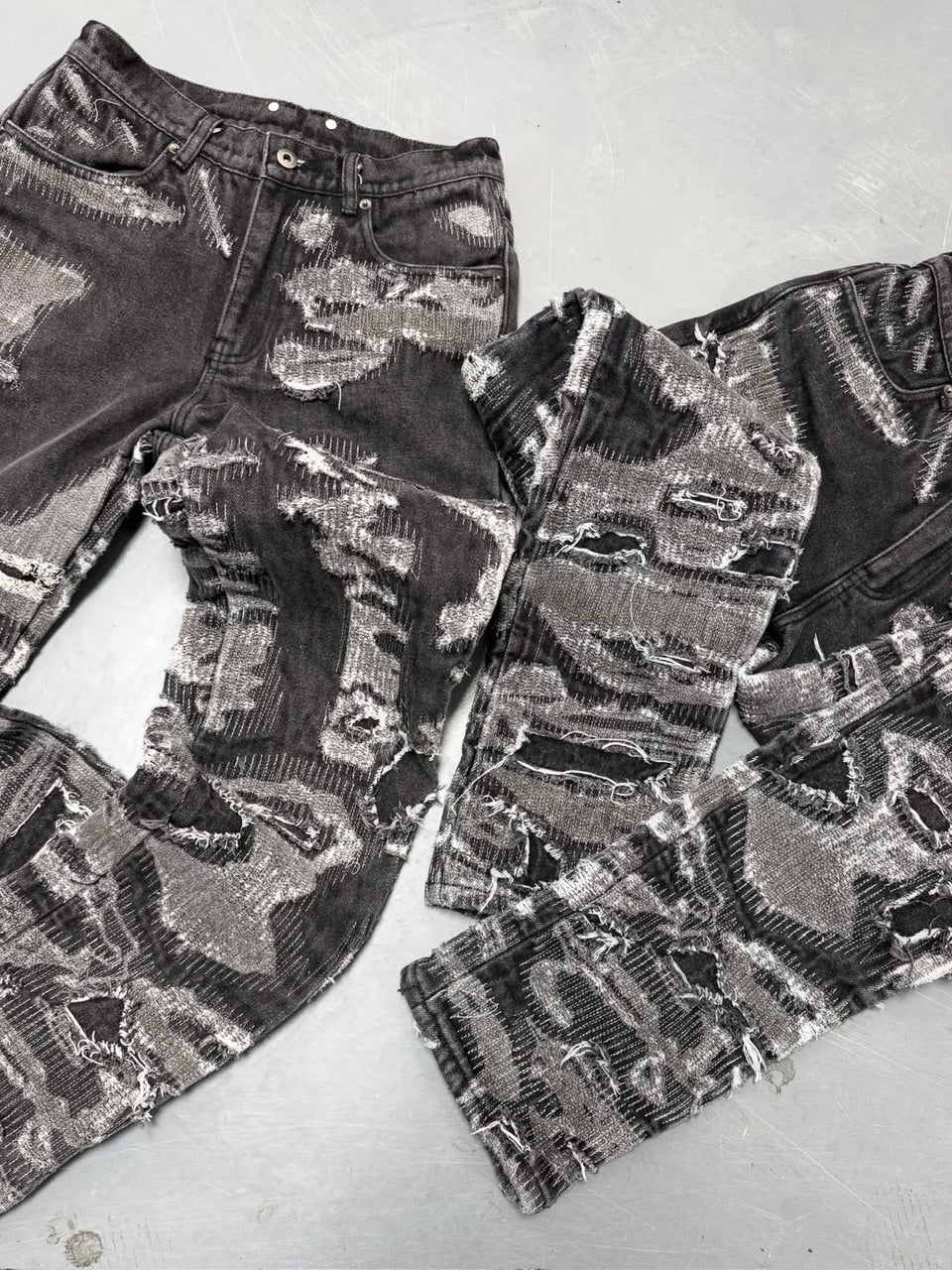 【Reckless Scholars】SASHIKOK DENIM PANTS / 【レックレス スカラーズ】スモークデザインデニムパンツ