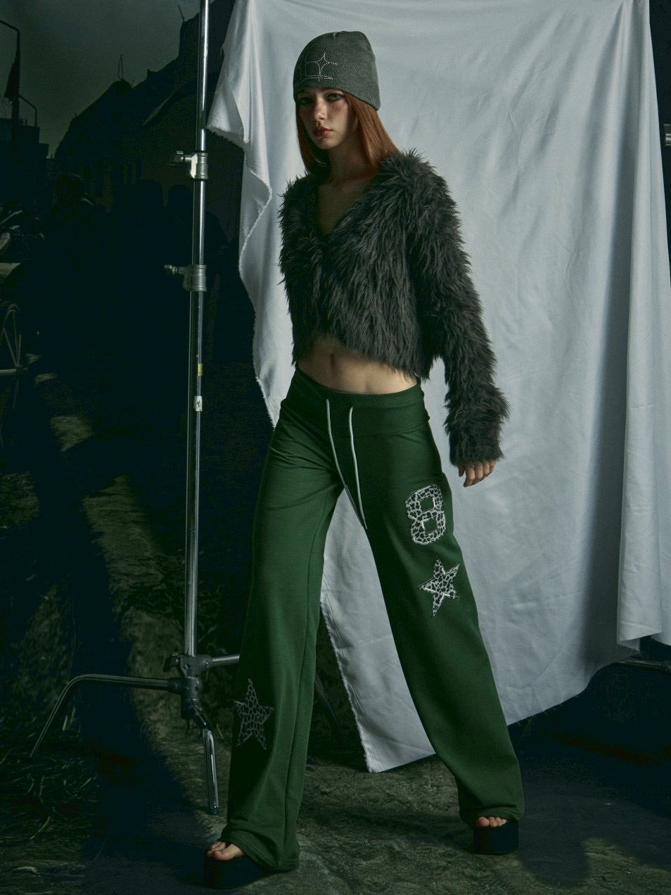 【GATELESS】FUR LIKE CROPPED CARDIGAN / 【ゲートレス】ファーライククロップドカーディガン