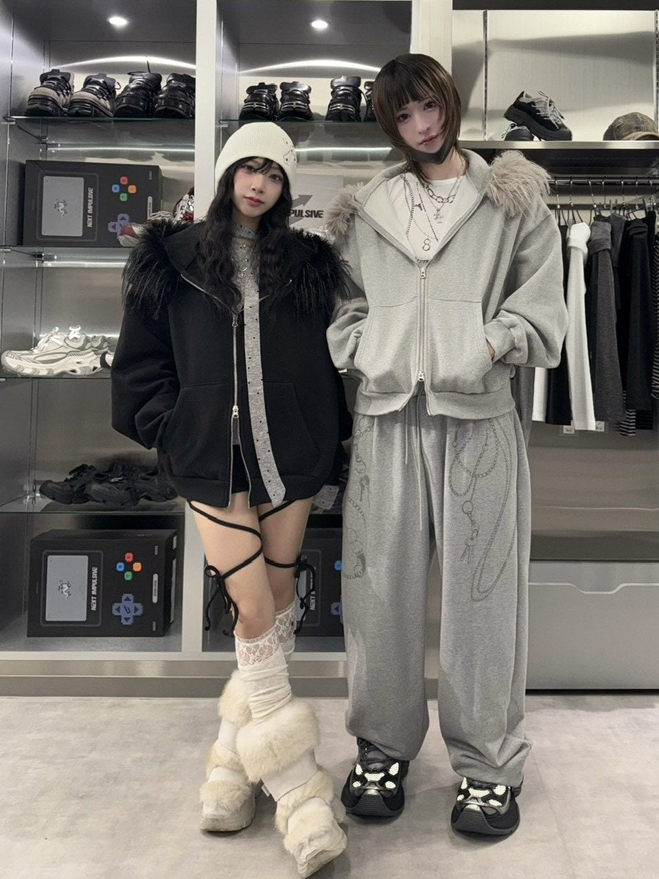 受注制【nmtc +】simple fur zip up hoodie 【エヌエムティーシープラス】シンプルファージップアップフーディ (2color)