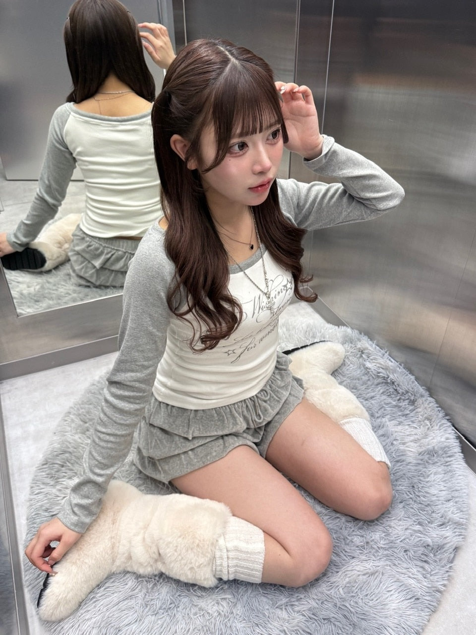 【nmtc +】lettering raglan sleeve tee 【エヌエムティーシープラス】レタリングラグラン長袖Tシャツ (3color)