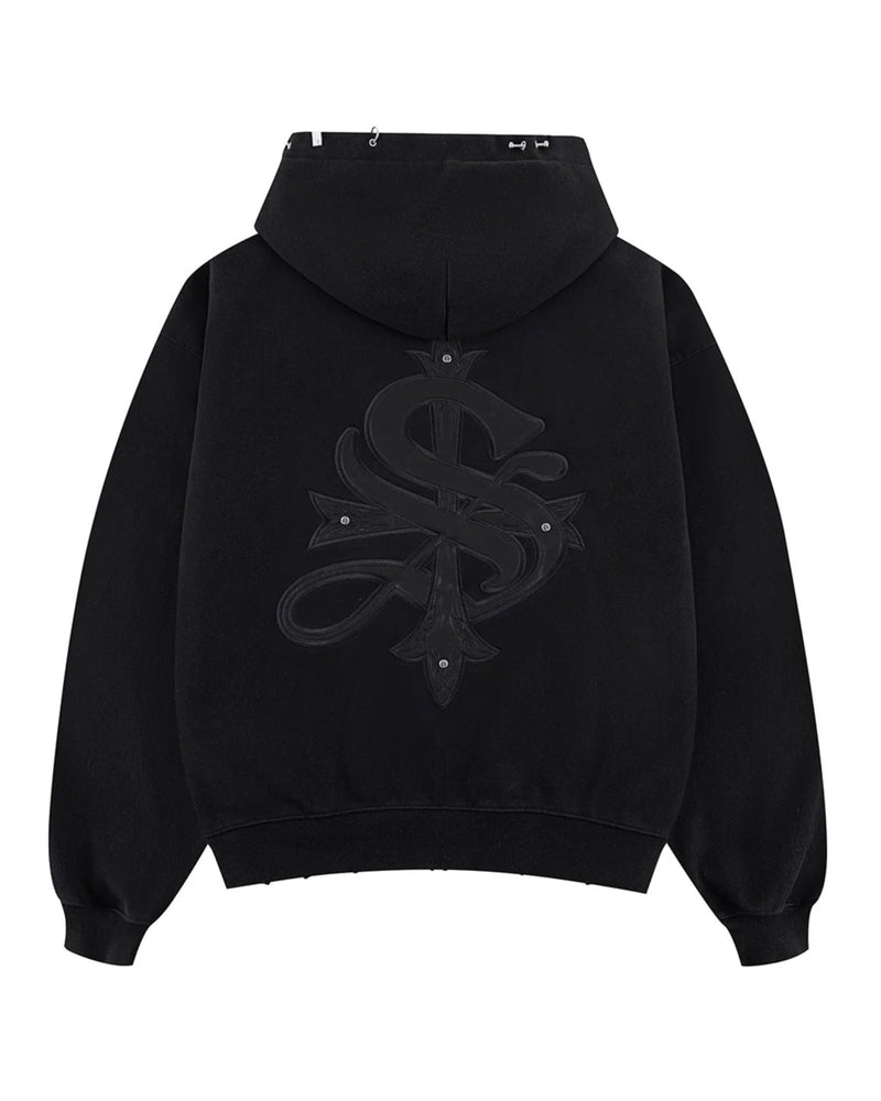 【SUPPLIER】Pierced Tribal Cross Zip Hoodie