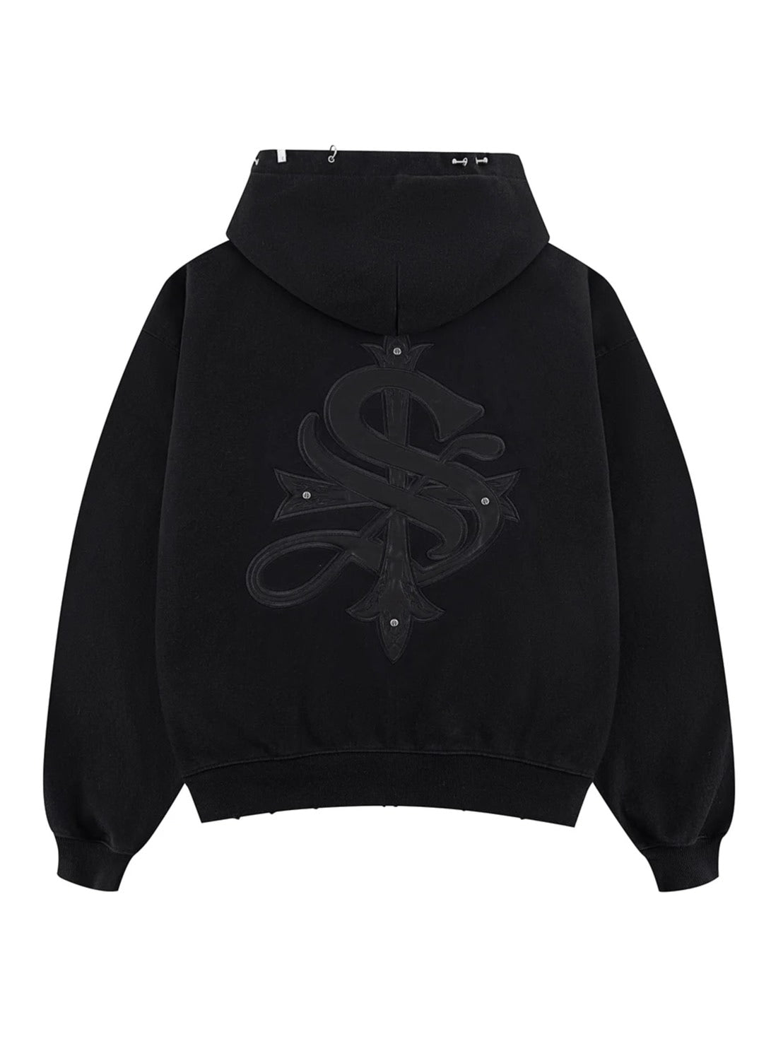 【SUPPLIER】Pierced Tribal Cross Zip Hoodie