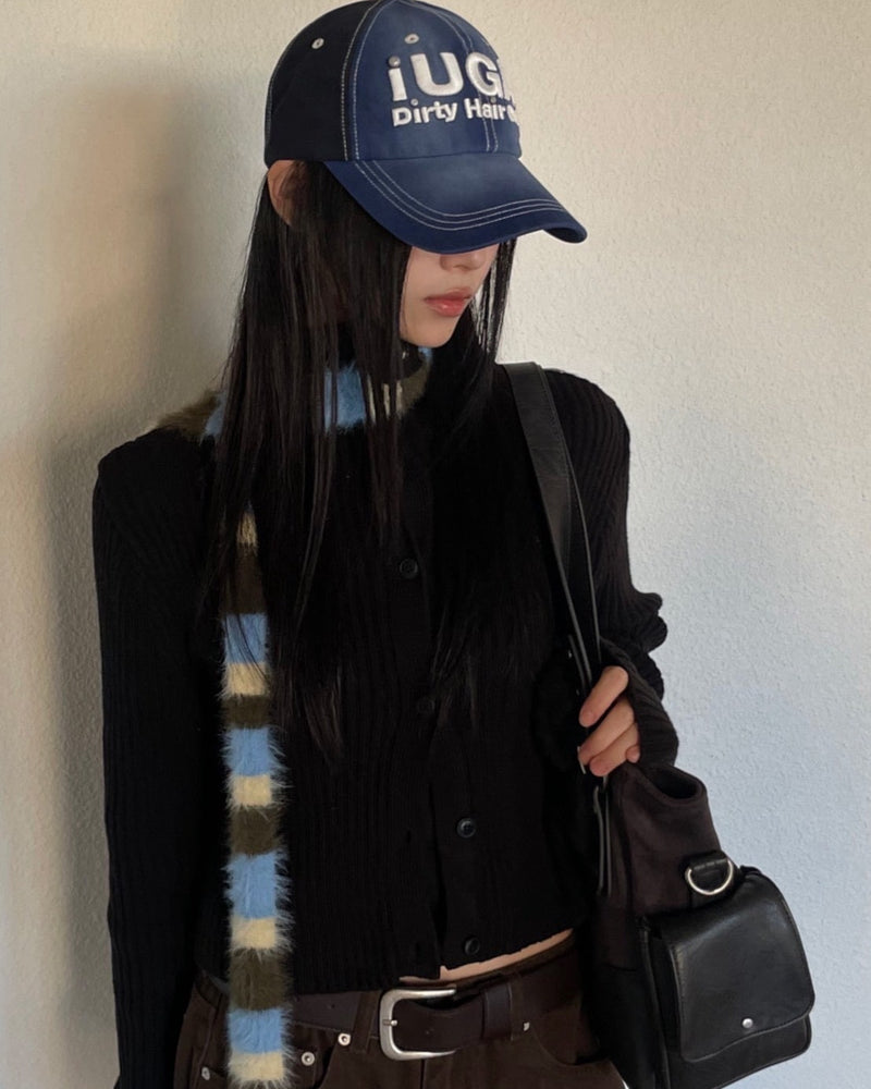 【IUGAMAKARAS】Washed Embroidery Ball Cap
