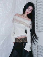1/2 20:00発売【CHERRYQUIRI】bunny fluff off shoulder top
