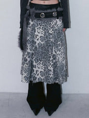 1/2 20;00発売【CHERRYQUIRI】leopard long pleats wrap sk