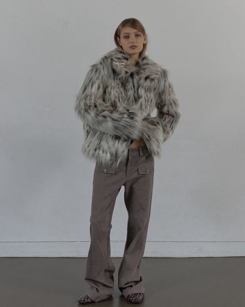 【SETUP‐EXE】FAUX FUR JACKET MIX / 【セットアップエグゼ】ハイネックファージャケット