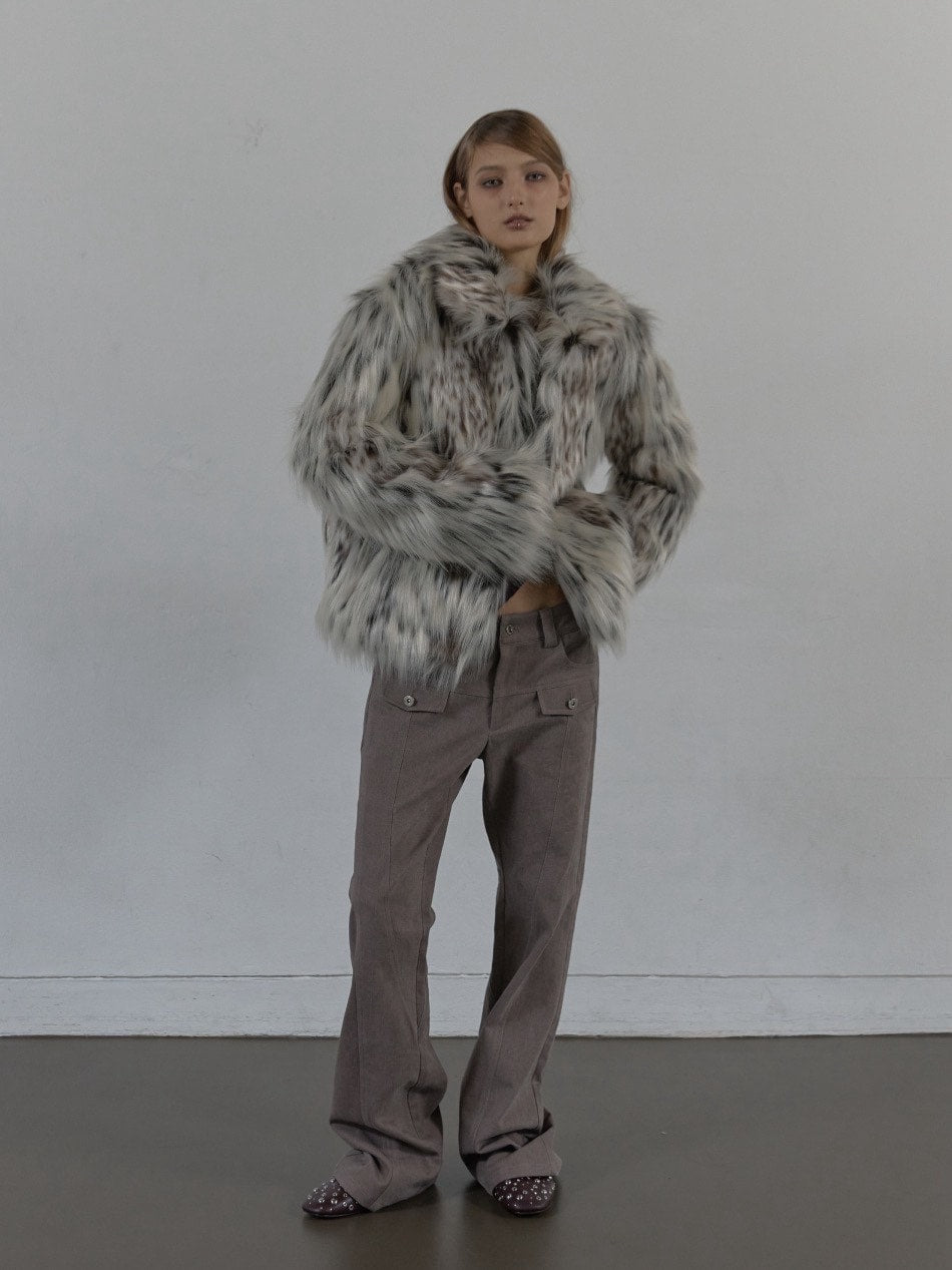 【SETUP‐EXE】FAUX FUR JACKET MIX / 【セットアップエグゼ】ハイネックファージャケット