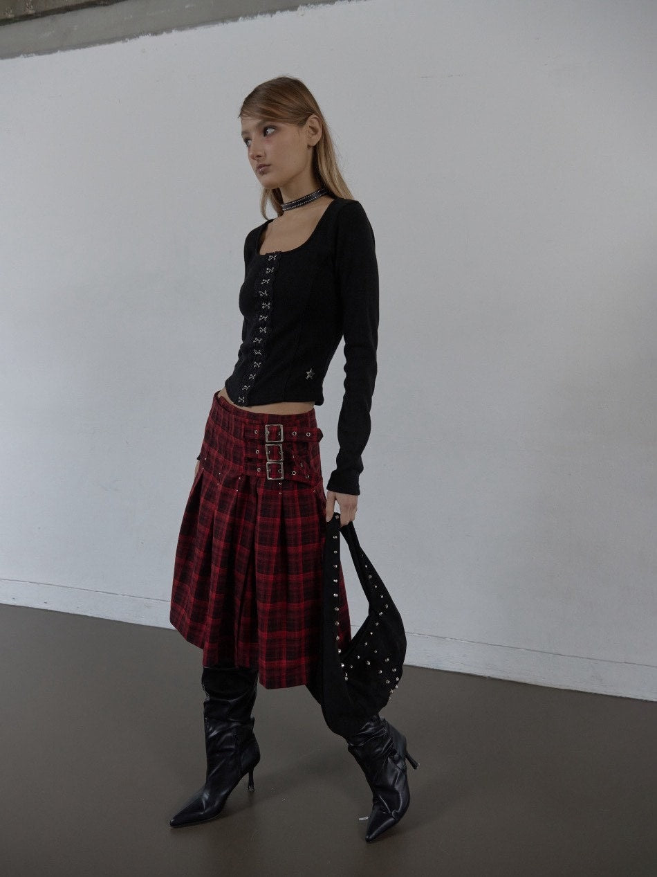 【SETUP‐EXE】HOOK LONG SLEEVE TOP / 【セットアップエグゼ】センターフック長袖Tシャツ