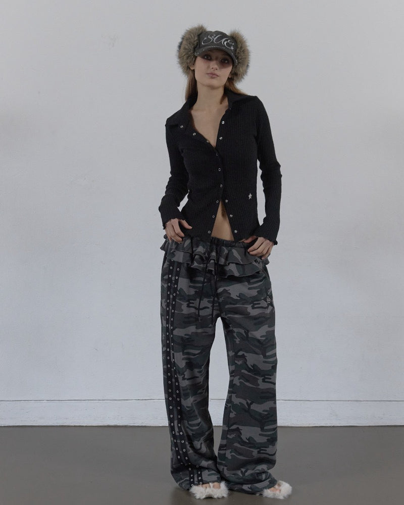 【SETUP‐EXE】SNAP GOLGI SHIRT / 【セットアップエグゼ】ボタンニット長袖シャツ