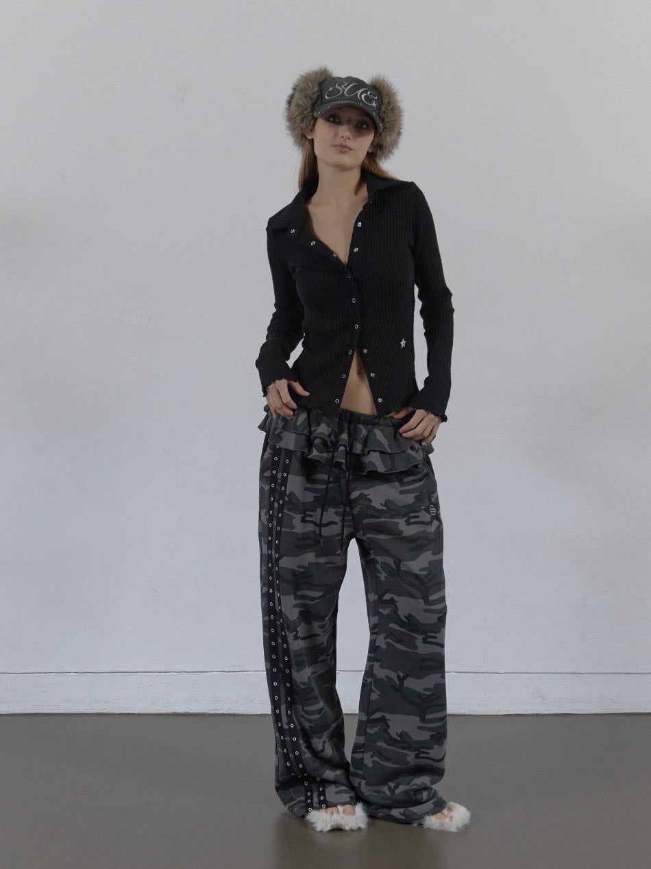 【SETUP‐EXE】SNAP GOLGI SHIRT / 【セットアップエグゼ】ボタンニット長袖シャツ