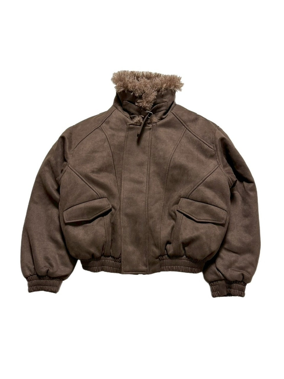 受注制【Chikashitsu +】boa collar suede padding blouson / 【チカシツプラス】ボア襟スエードパディングブルゾン (2color)