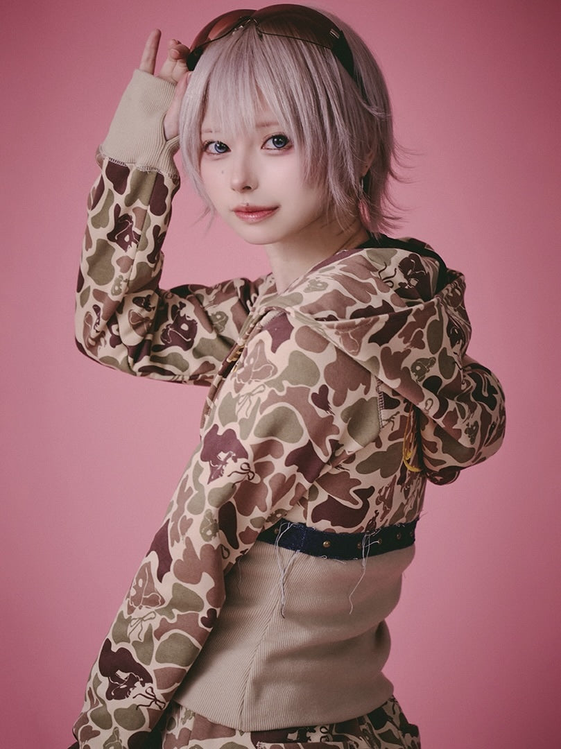 【GALFY】柄姐フーディー / 【ガルフィー】アニマル柄ウエストシェイププルオーバーパーカー