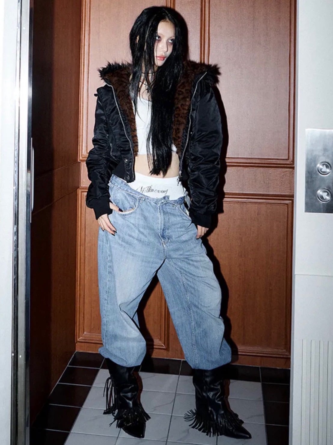 【NOT KNOWING】Fur Trim MA-1 Padded Jumper