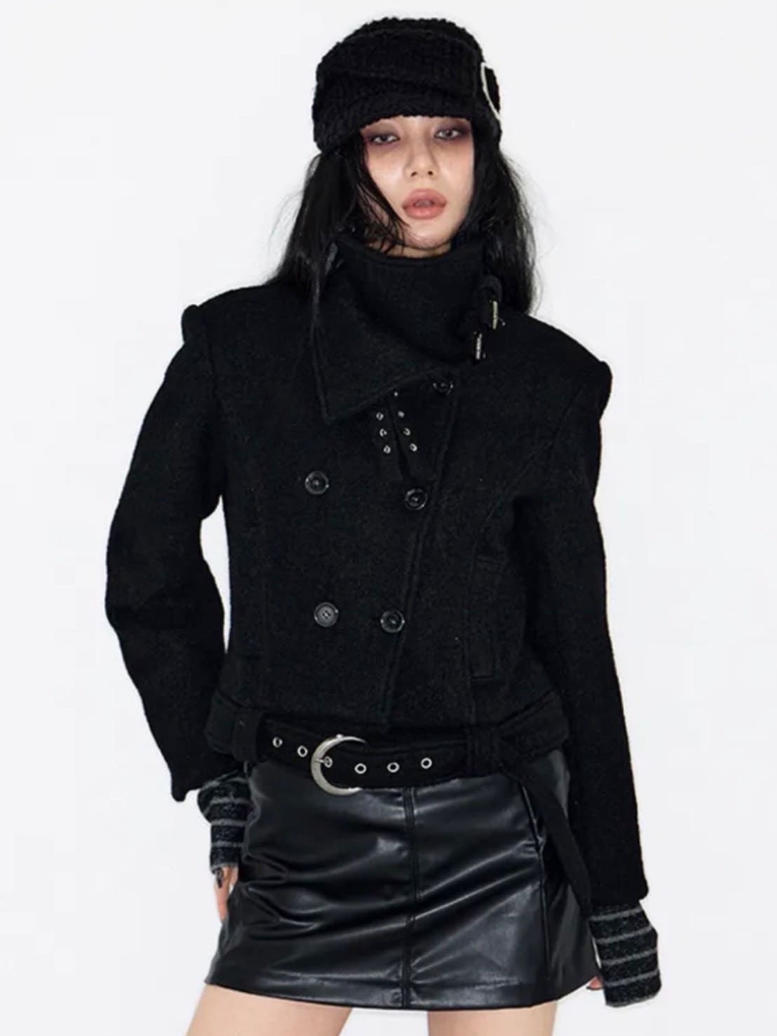 【NOT KNOWING】Buckle Bellboy Cap