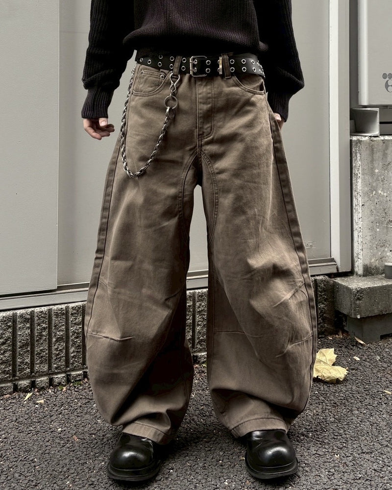 国際配送【youll】curve baggy pants (2color)