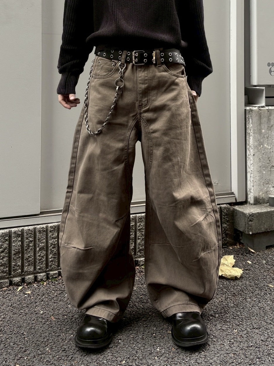国際配送【youll】curve baggy pants (2color)