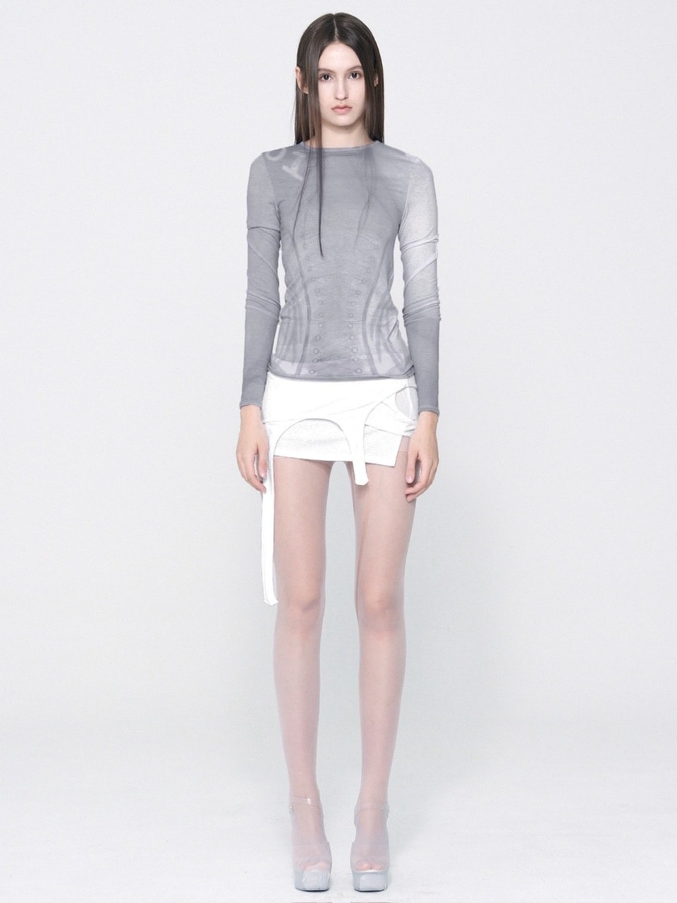 【bonnae】Corset graphic top