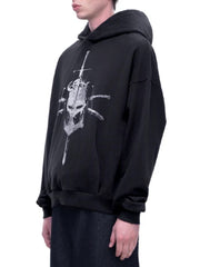 【The Boy Has No Patience】 TBHNP LUMINOUS DAWN KNIGHT AND SWORD PRINTED HOODIE / 【ザボーイハズノーペーシェンス】フロントプリントプルオーバーパーカー