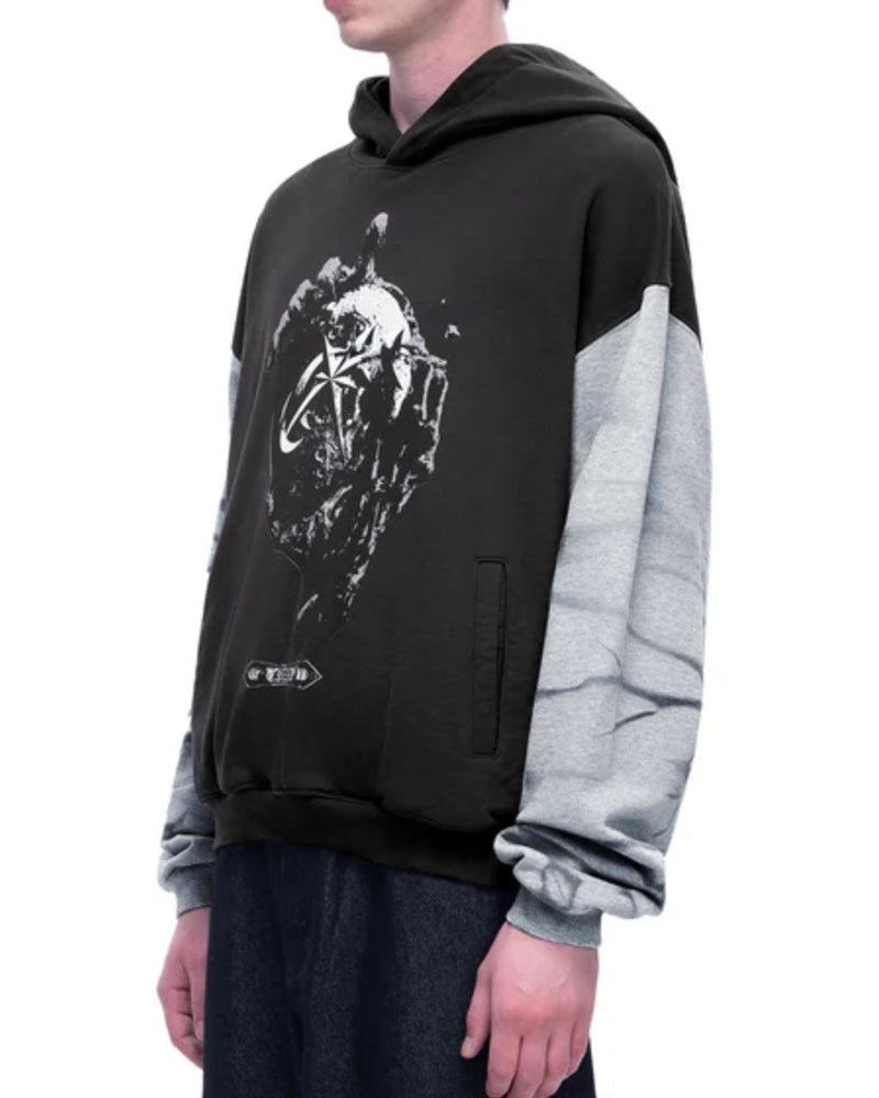 【The Boy Has No Patience】TBHNP LUMINOUS DAWN WASHED PRINTED DESTROYED HOODIE / 【ザボーイハズノーペーシェンス】ウォッシュプリントプルオーバーパーカー