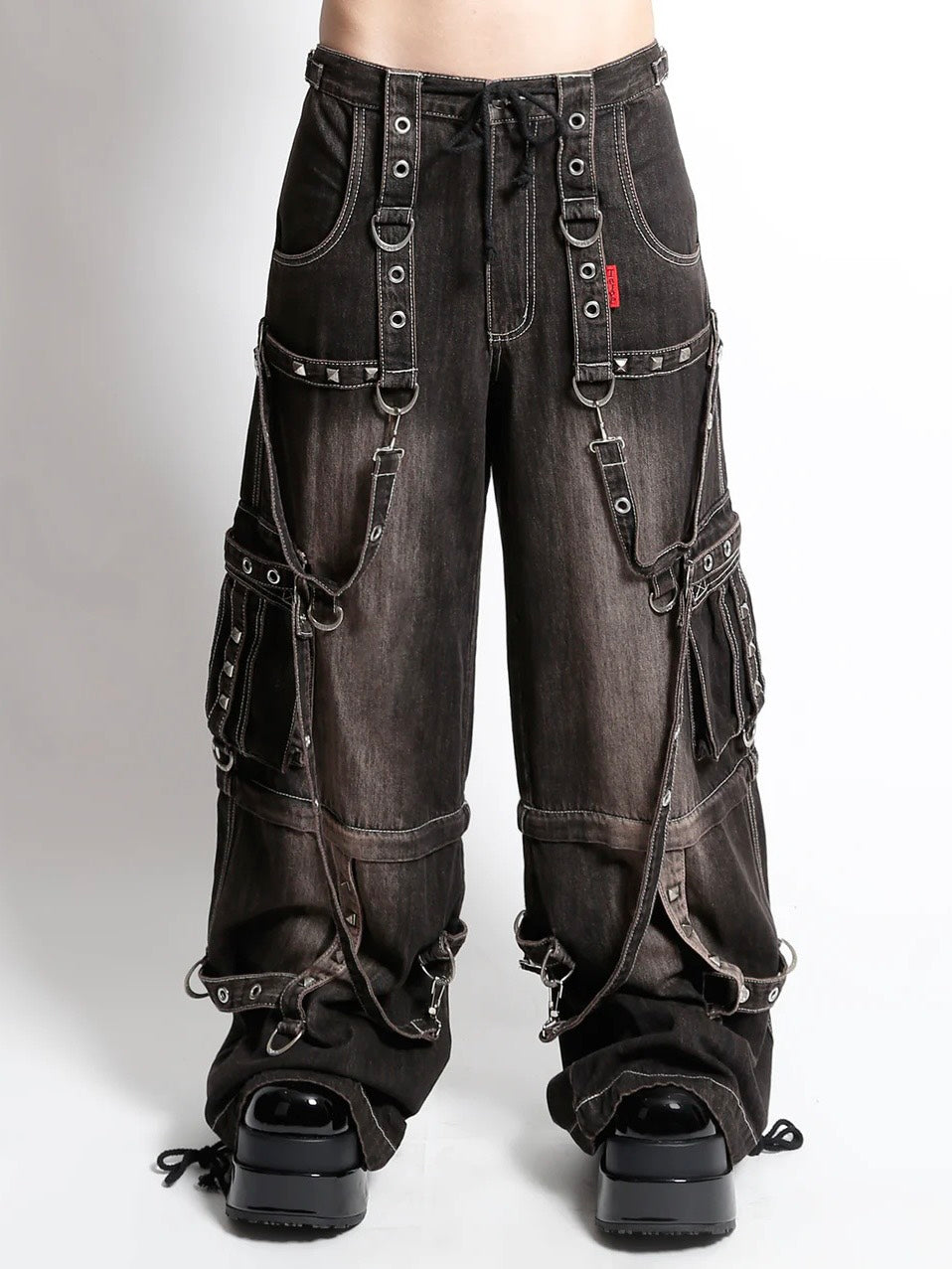 【TRIPP nyc】STRAP PANT [JM7177MDR] / 【トリップ ニューヨーク 】ボンテージストラップウォッシュワイドデニムパンツ