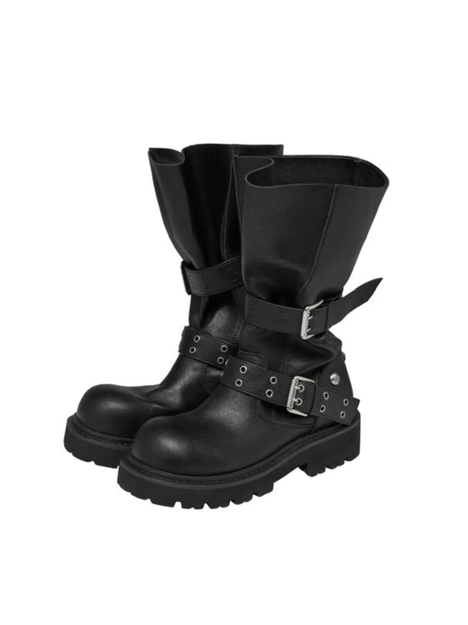 【BLACK PURPLE】 Crease Wide Boots