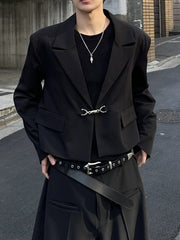 大阪店WEB限定受注制【Chikashitsu＋】mettal buckle cropped jacket / 【チカシツプラス】メタルバックルクロップジャケット