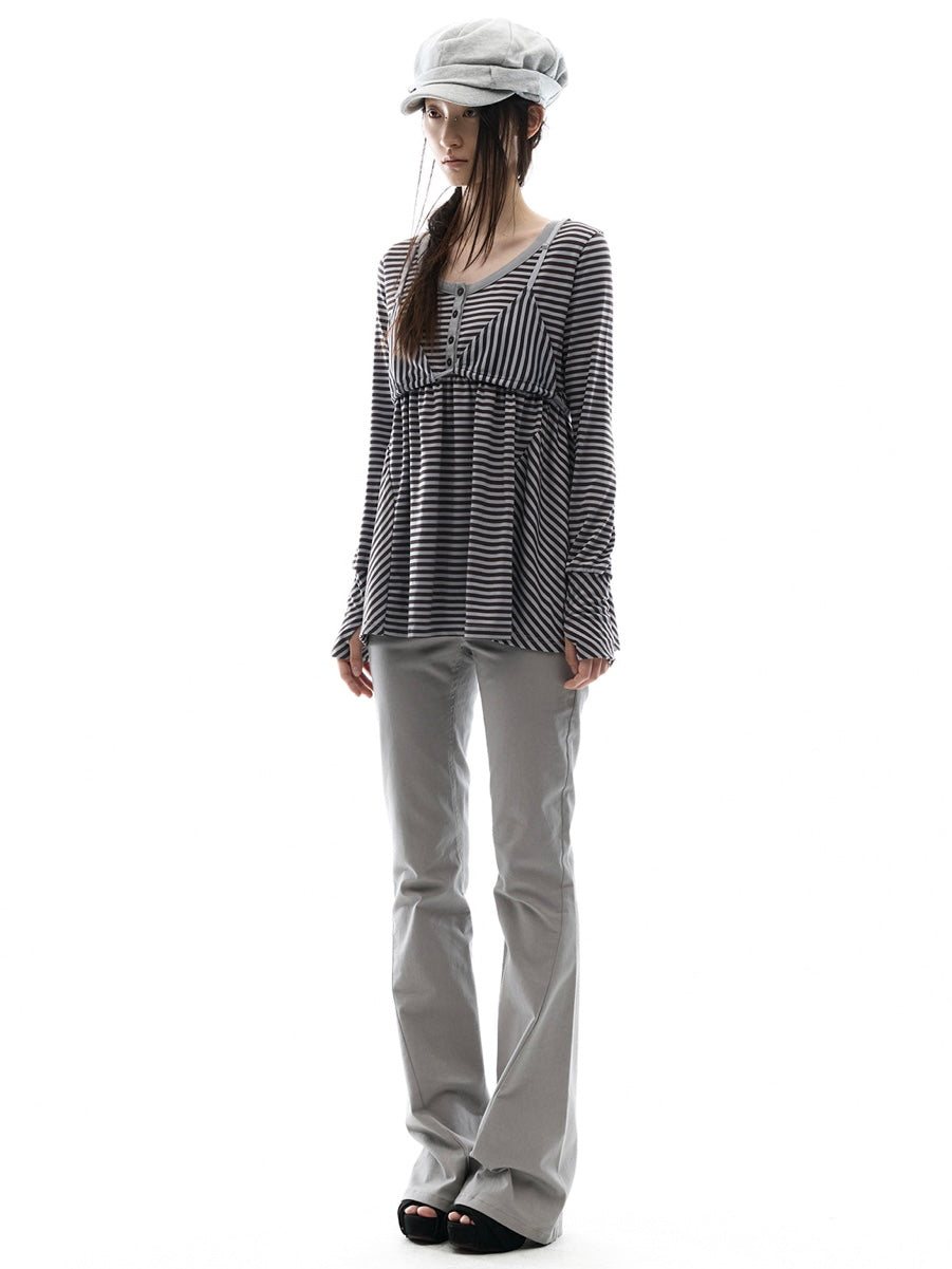 【OJOS】Star Trim Bootcut Trousers