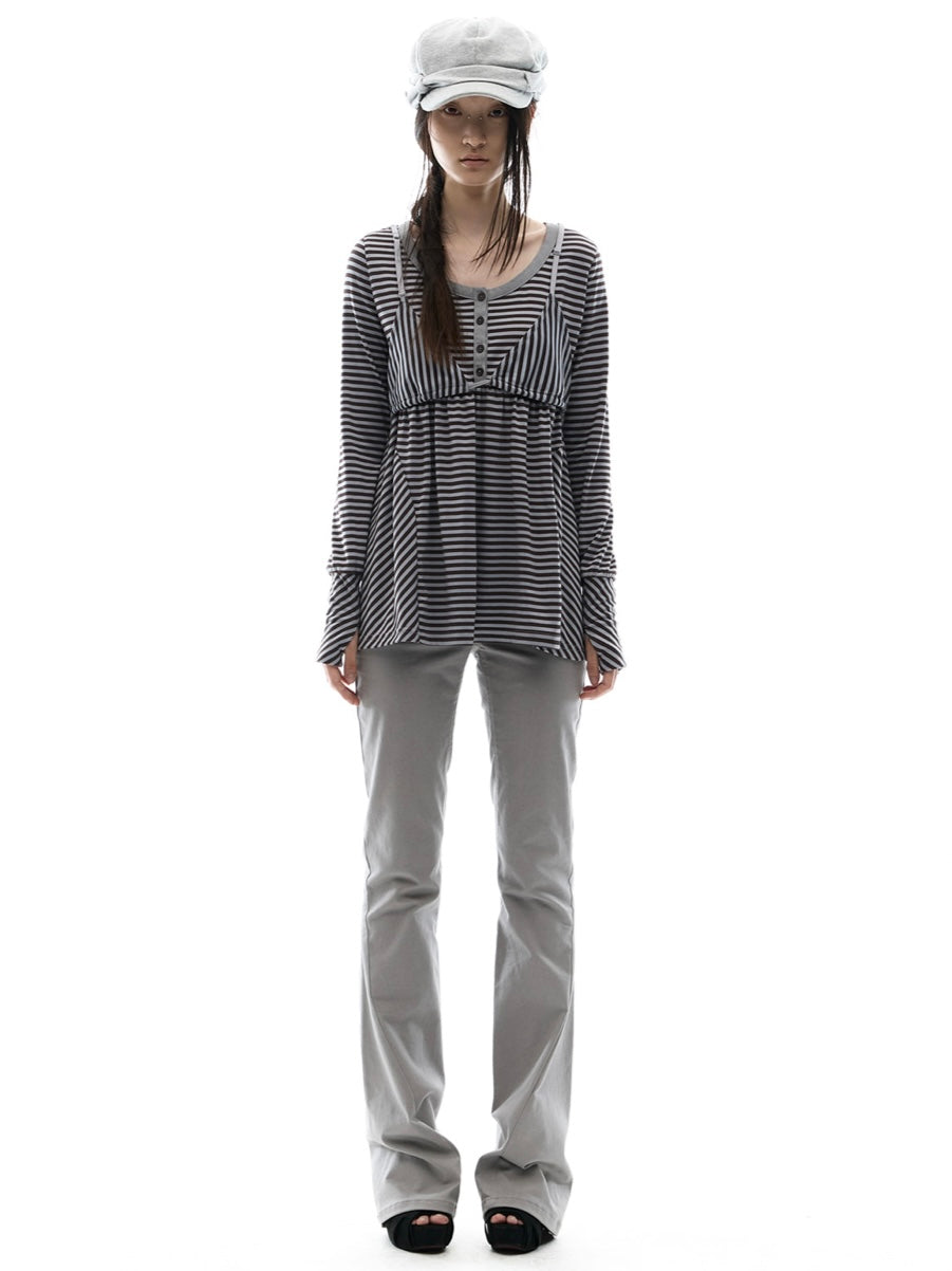 【OJOS】Star Trim Bootcut Trousers