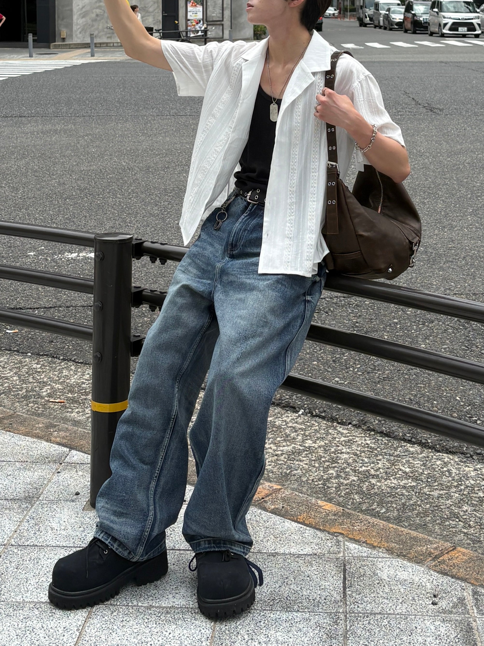 大阪店WEB限定受注制【Chikashitsu +】double back pocket denim pants (2color)