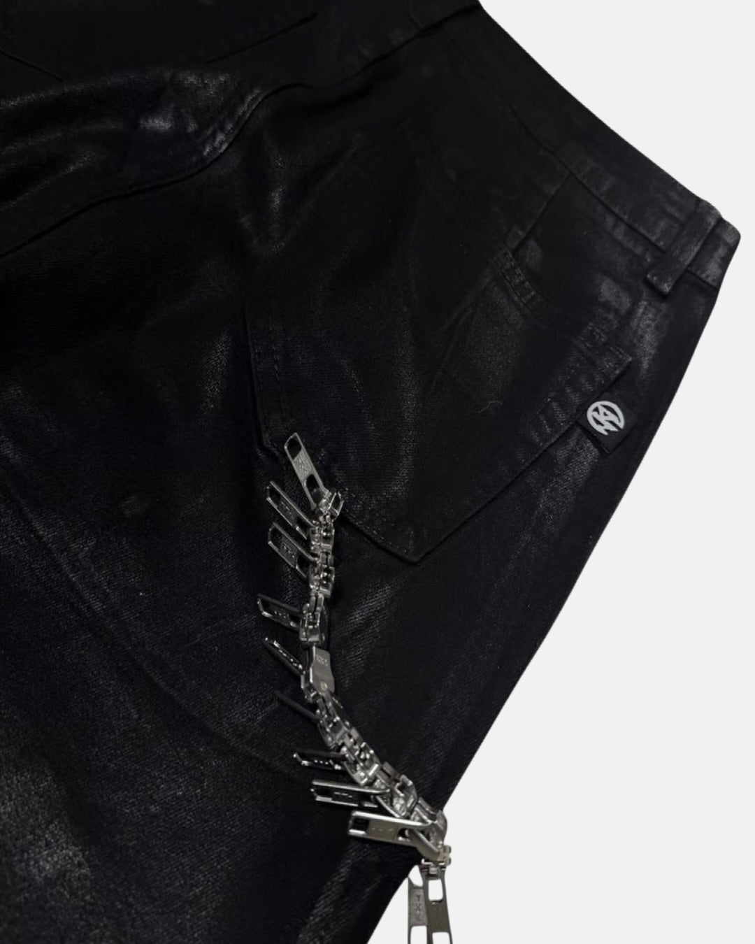 【LOIN ARMIS】Flare coating skewer chain jeans