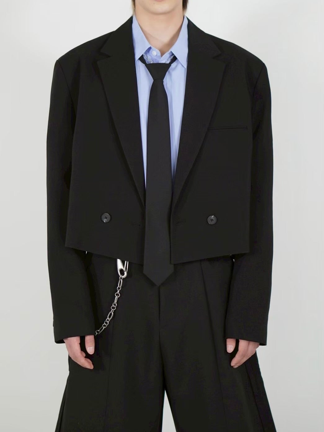 受注制【Chikashitsu +】cropped double jacket (2color)