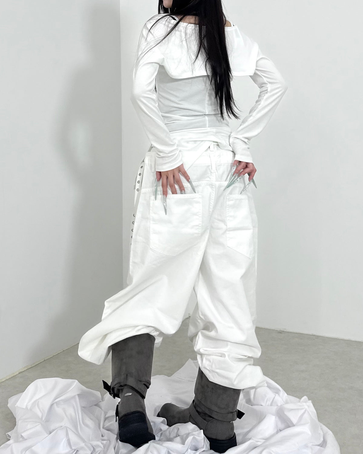 名古屋店WEB限定【nmtc+】Double Waist wrap Cover Pants (2color)