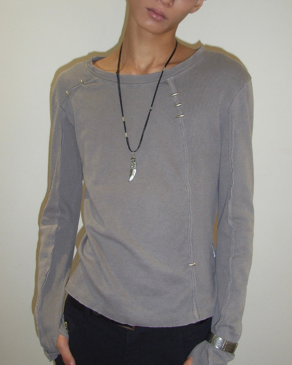 【LECYTO】Pigment Shade Pieces Long Sleeve