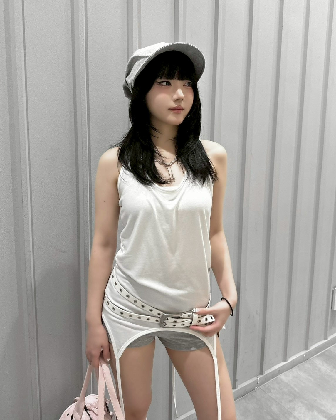受注制【nmtc+】Layered Halter Strap Tank Dress (3color)