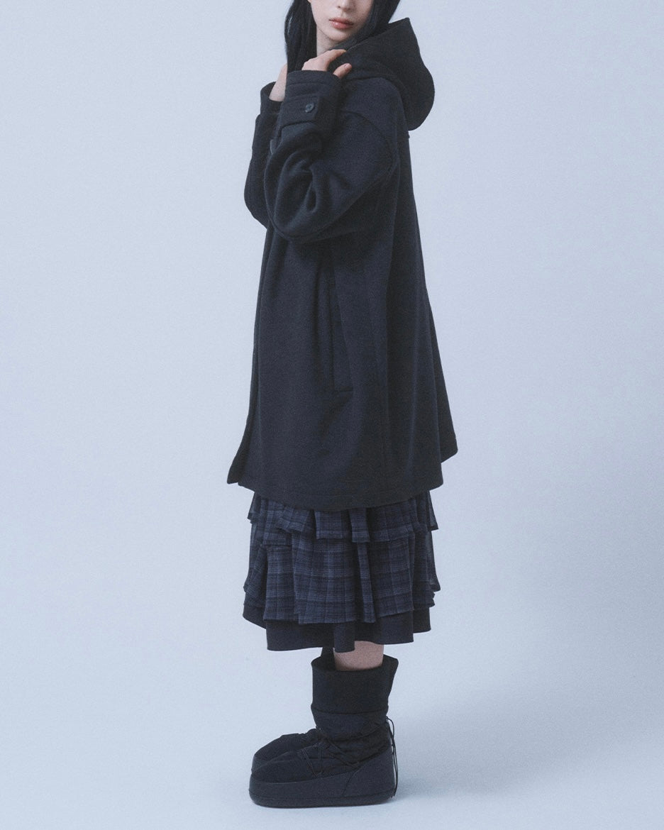 【TUOMIO】PLEATED TOGGLE WOOL COAT
