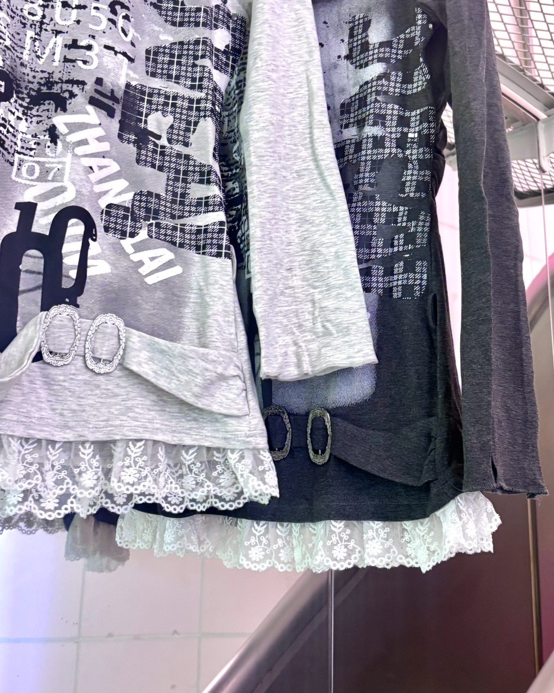 国際配送【BABY09】graphic lace long sleeve