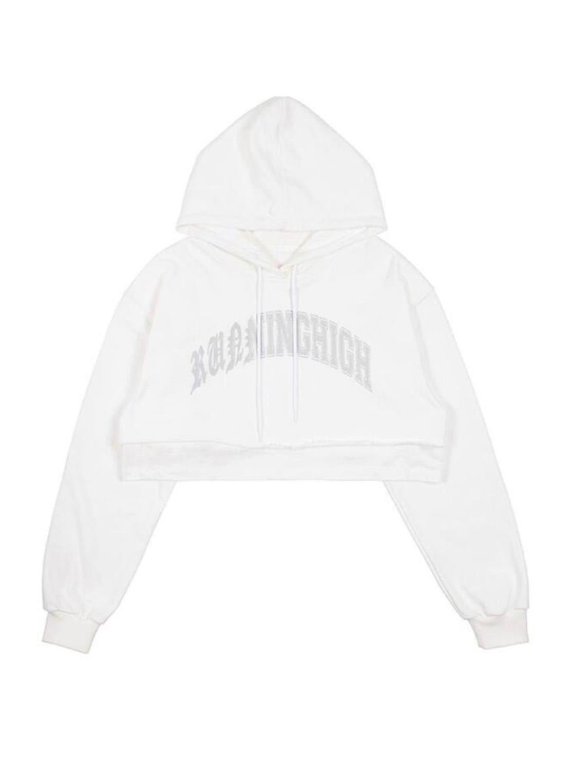 【running high】ARCH LOGO LAYERED CROP HOODIE