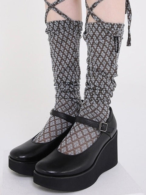 12/21 20:00 再販【Uglyshadow】LACE LONG SOCKS (5color)