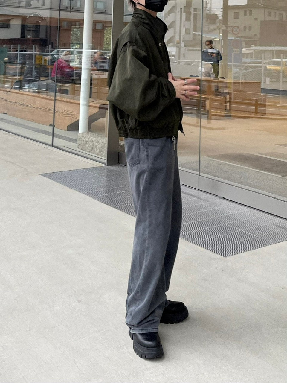 受注制【Chikashitsu +】design cropped blouson (2color)