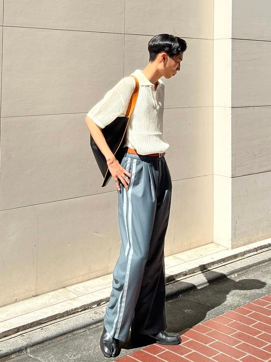 受注制【Chikashitsu +】side line slacks (3color)