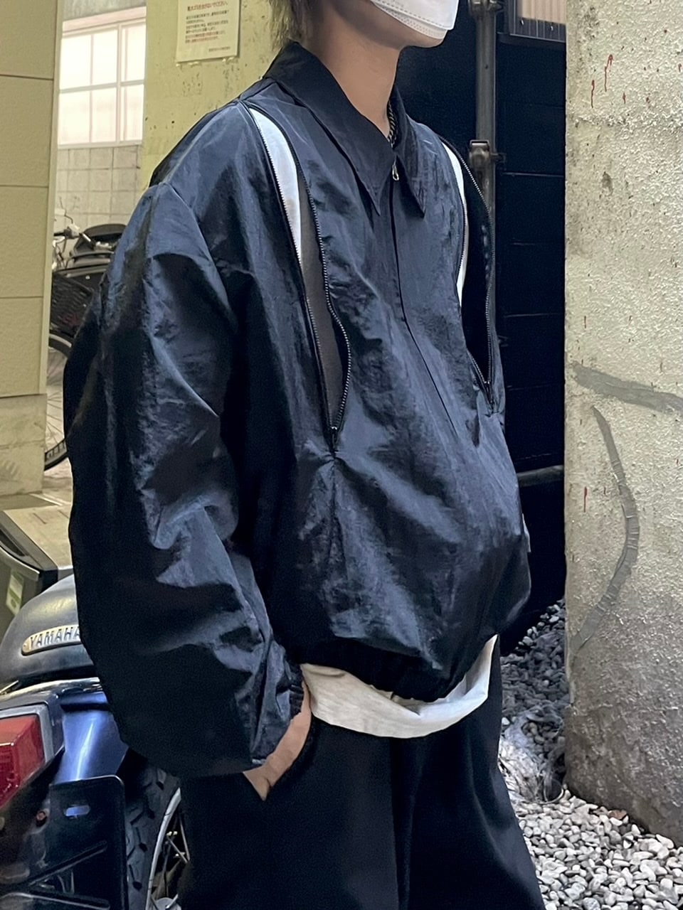 受注制【Chikashitsu +】shoulder slit design blouson (3color)