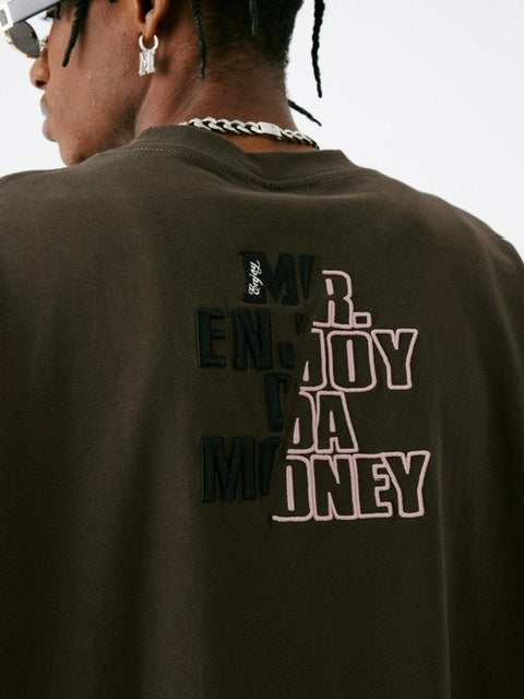 【MR. ENJOY DA MONEY】Cutting font short sleeves