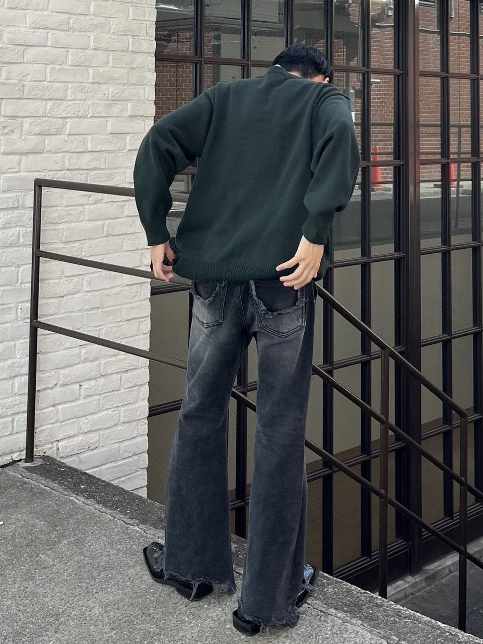 受注制【Chikashitsu +】shoulder slit knit (4color)