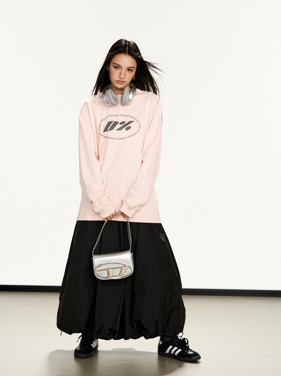 【Dpercent】Front Logo Sweater