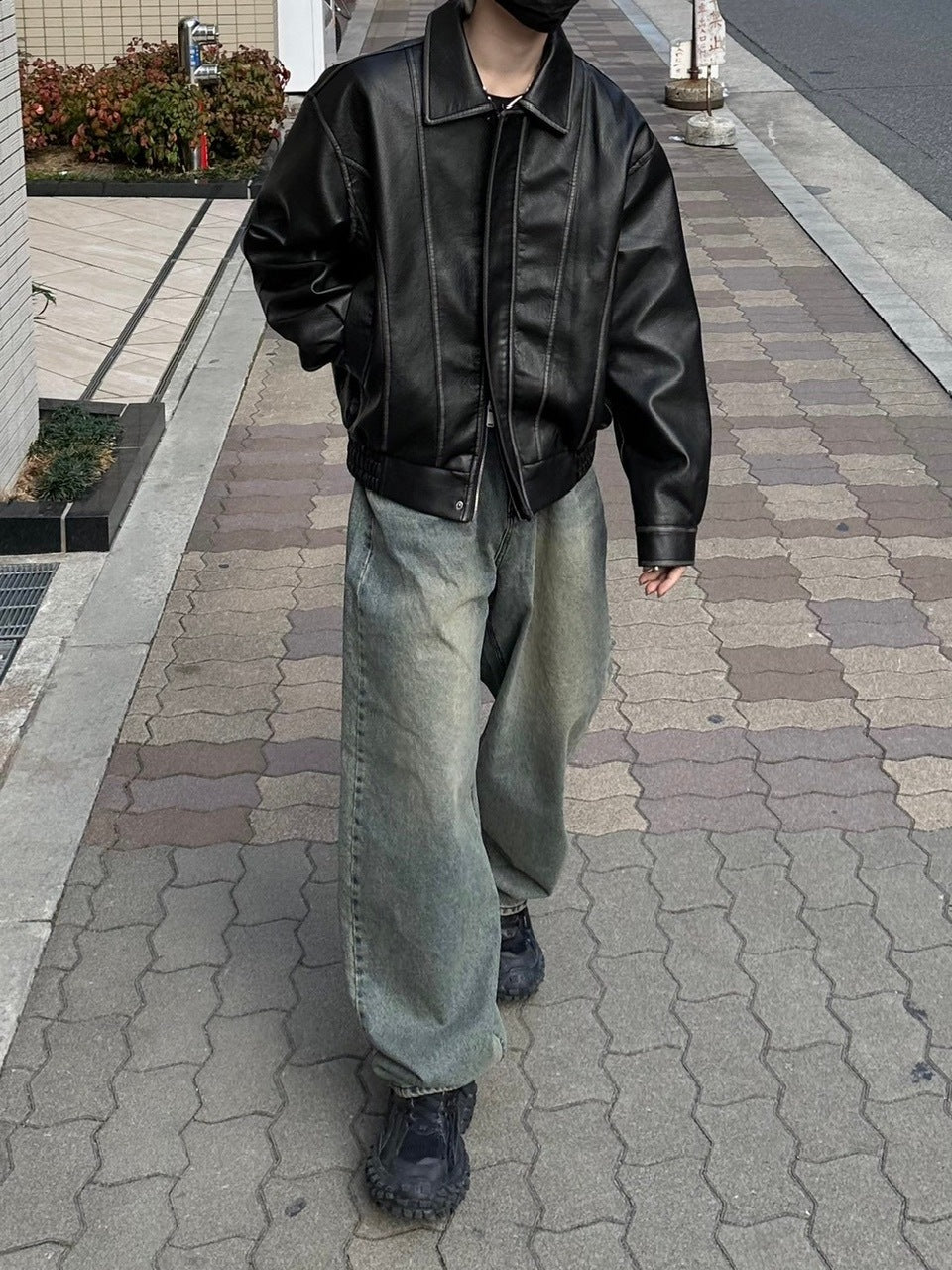 受注制【Chikashitsu +】leather blouson (2color)