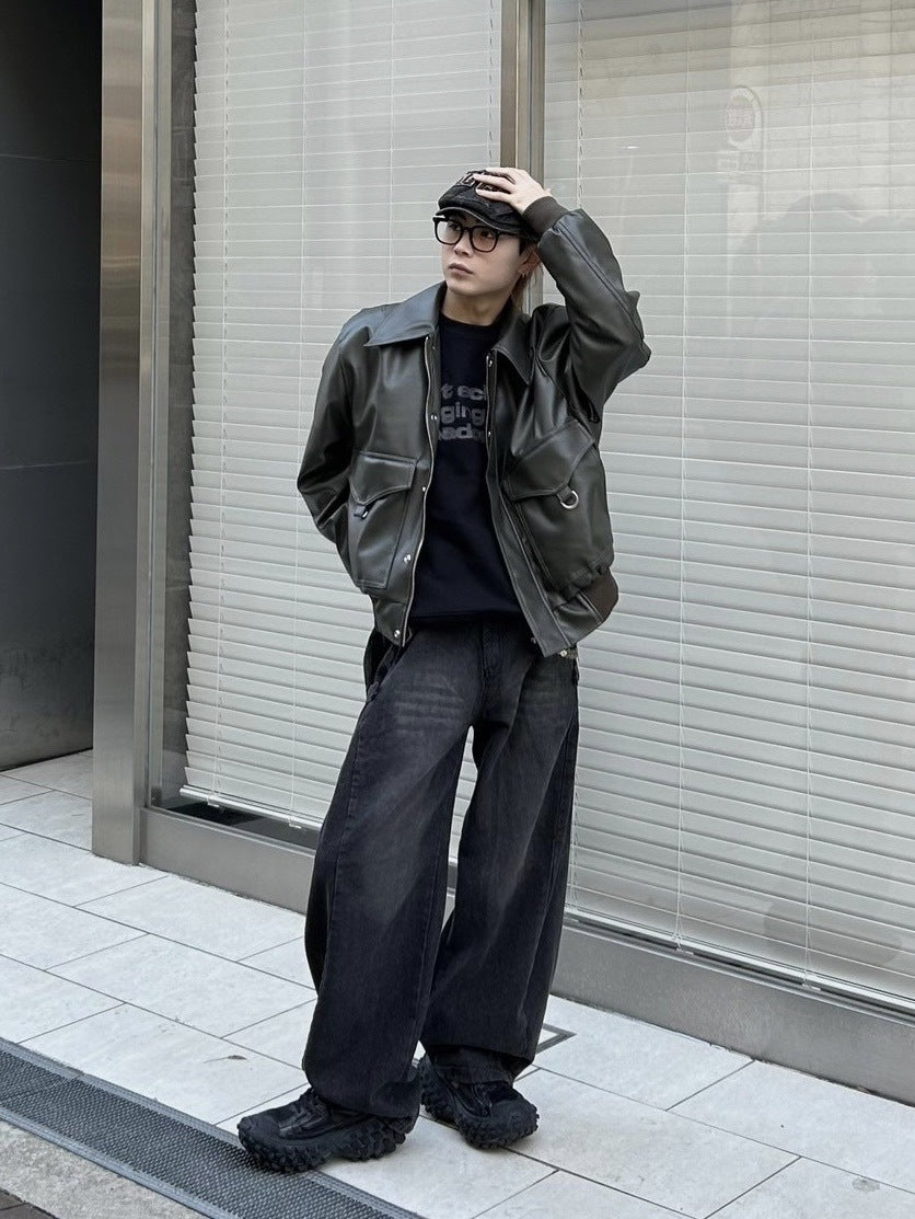 受注制【Chikashitsu +】side snap balloon denim pants (2color