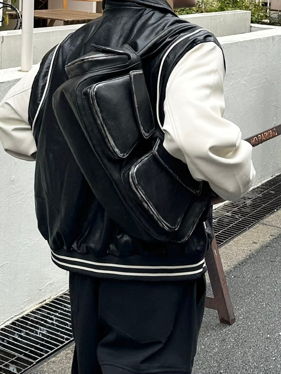 【Chikashitsu +】vintage leather hand bag (2color)