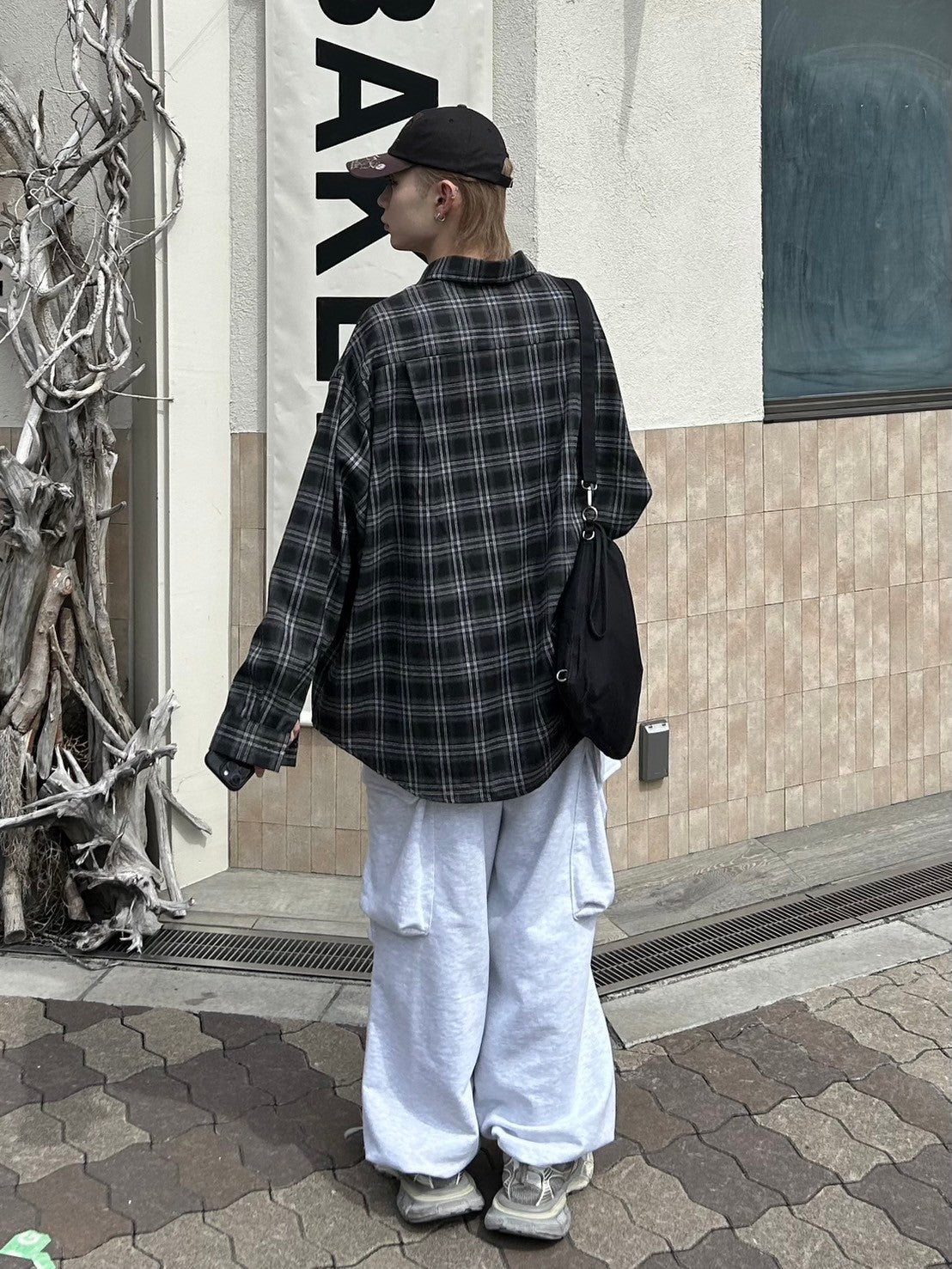 受注制【Chikashitsu +】oversized check shirt