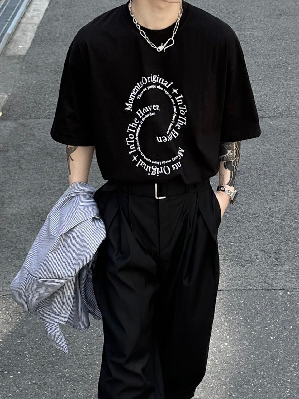 受注制【Chikashitsu +】logo graphic t-shirt 2 (3color) / 【チカシツプラス】グラフィックロゴプリント半袖Tシャツ